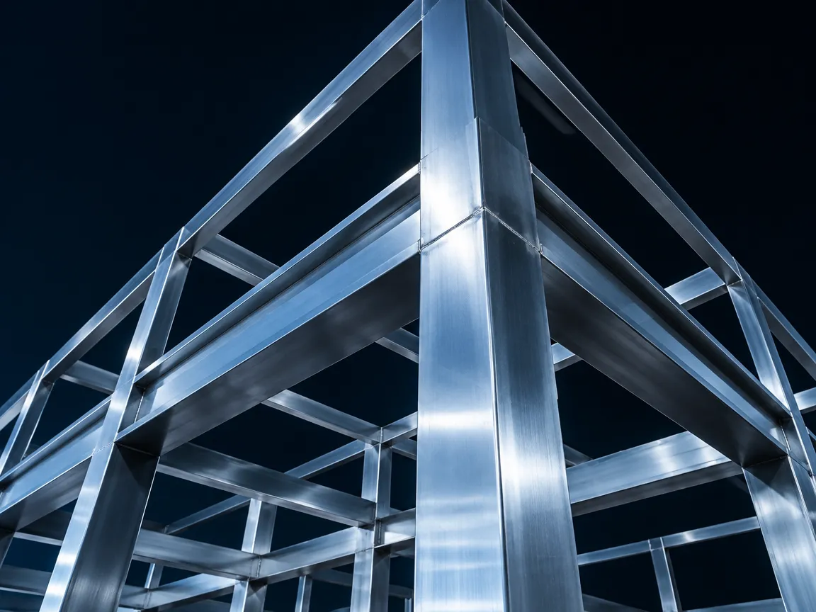 Estructura de acero inoxidable con perfiles soldados